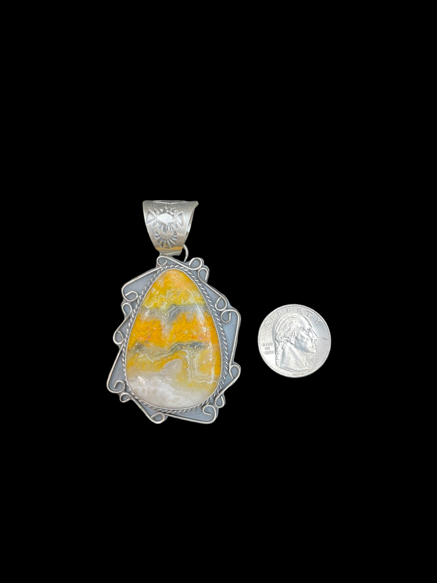 Bumble Bee Jasper Pendant by T. Nez Sr., Navajo