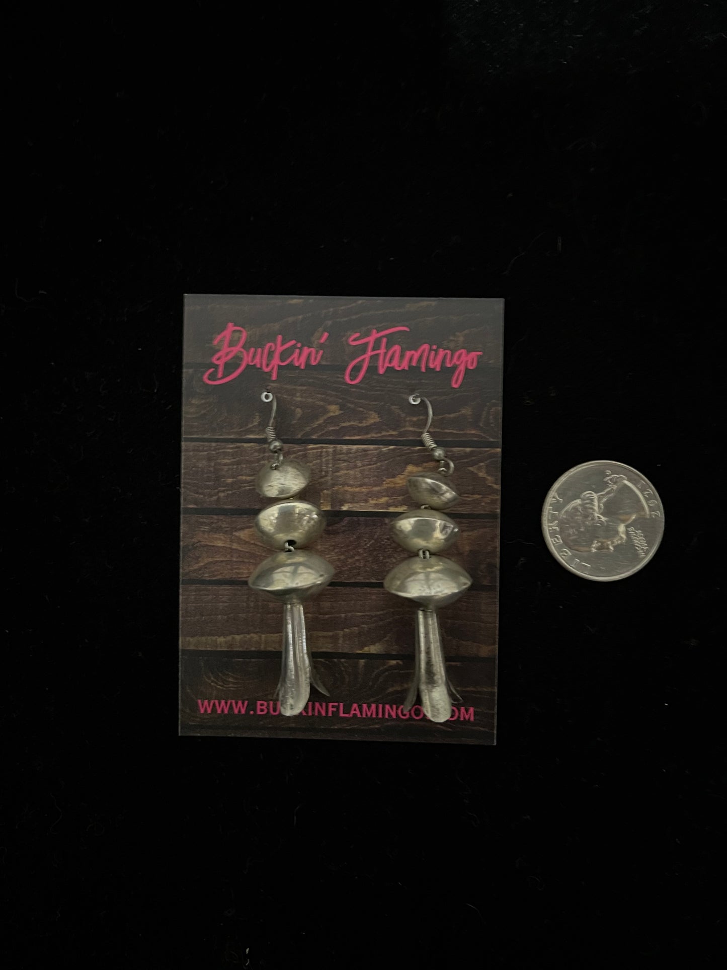 Handmade Navajo Pearls Saucer Blossom Dangle Earrings