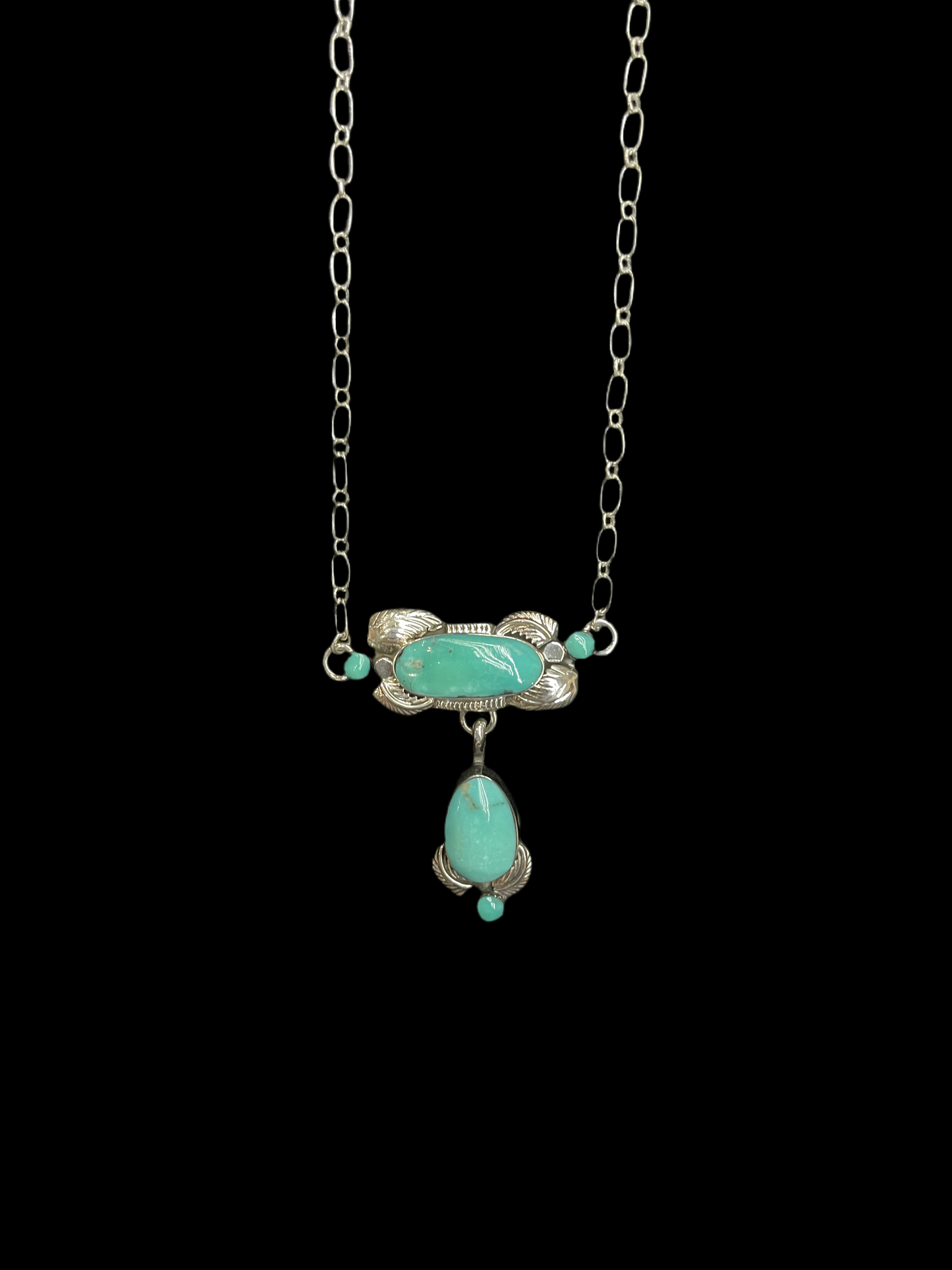 Turquoise Drop Necklace by Emerson Delgarito, Navajo