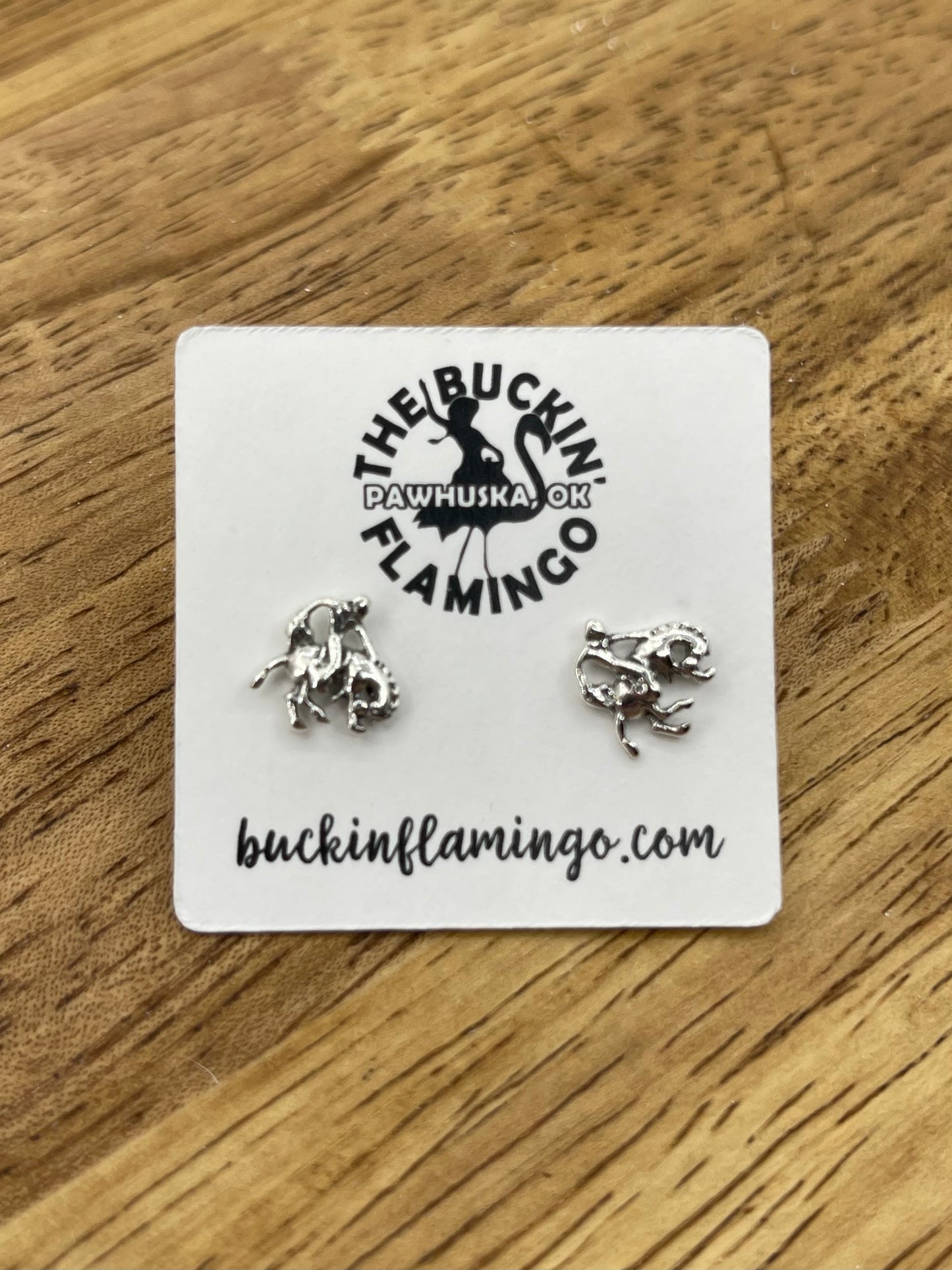 Sterling Silver Bucking Horse Stud Post Earrings