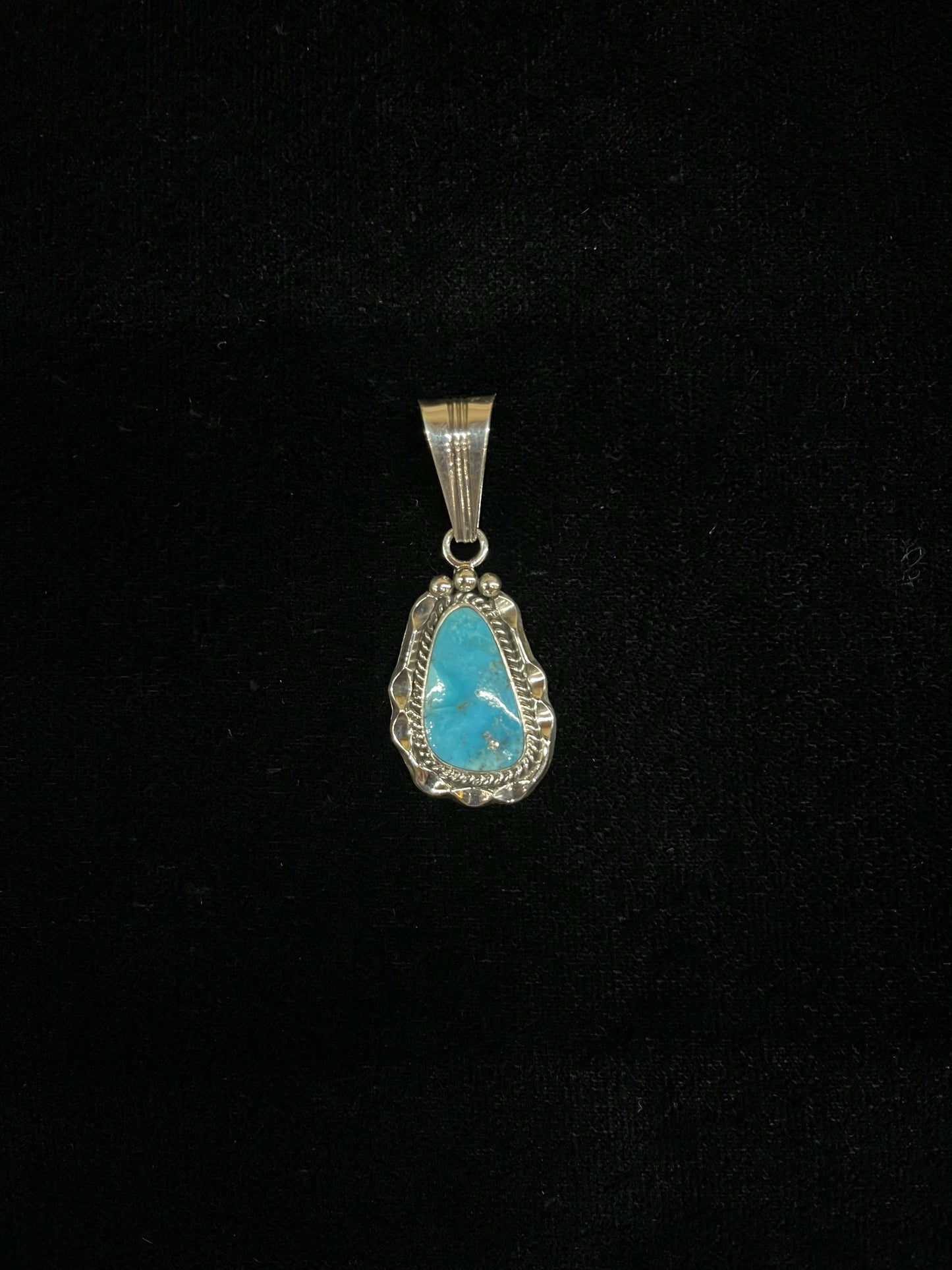 Turquoise Pendant by Samuel Yellowhair, Navajo