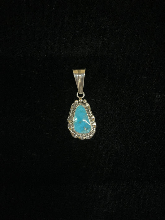 Turquoise Pendant by Samuel Yellowhair, Navajo