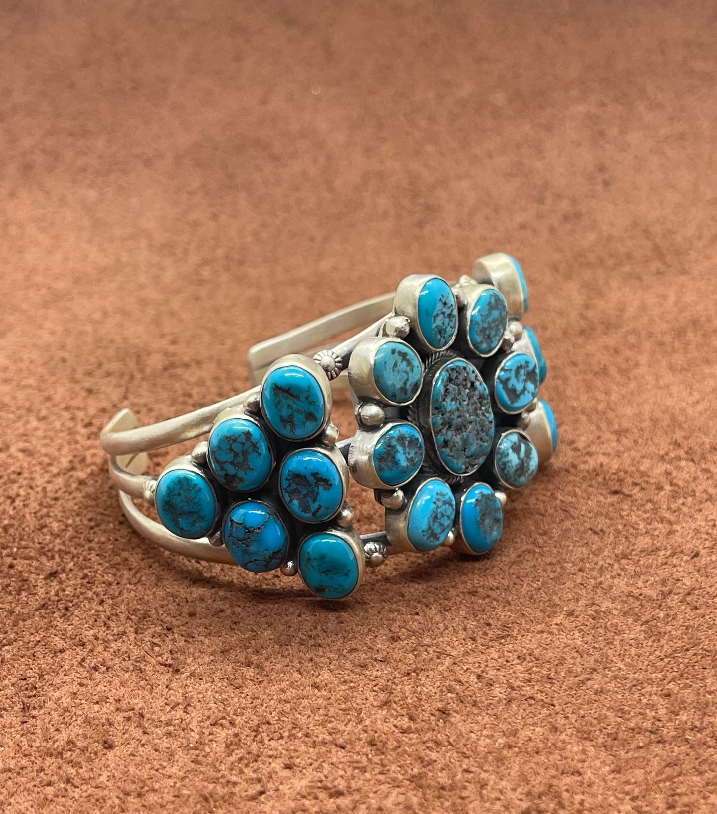 6"-6 3/4" Sleeping Beauty Turquoise Cluster Cuff