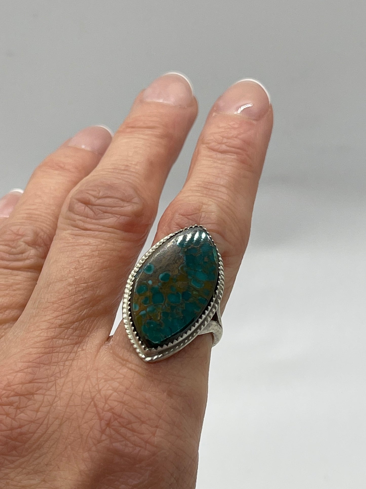 5.5 Turquoise Ring by Selina Warner, Navajo