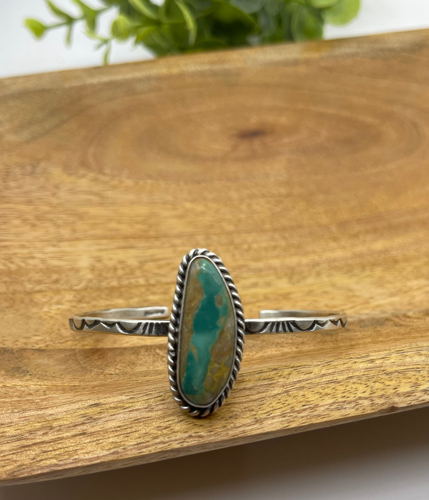 5.5" - 7" Royston Ribbon Turquoise Cuff by Donovan Skeet, Navajo