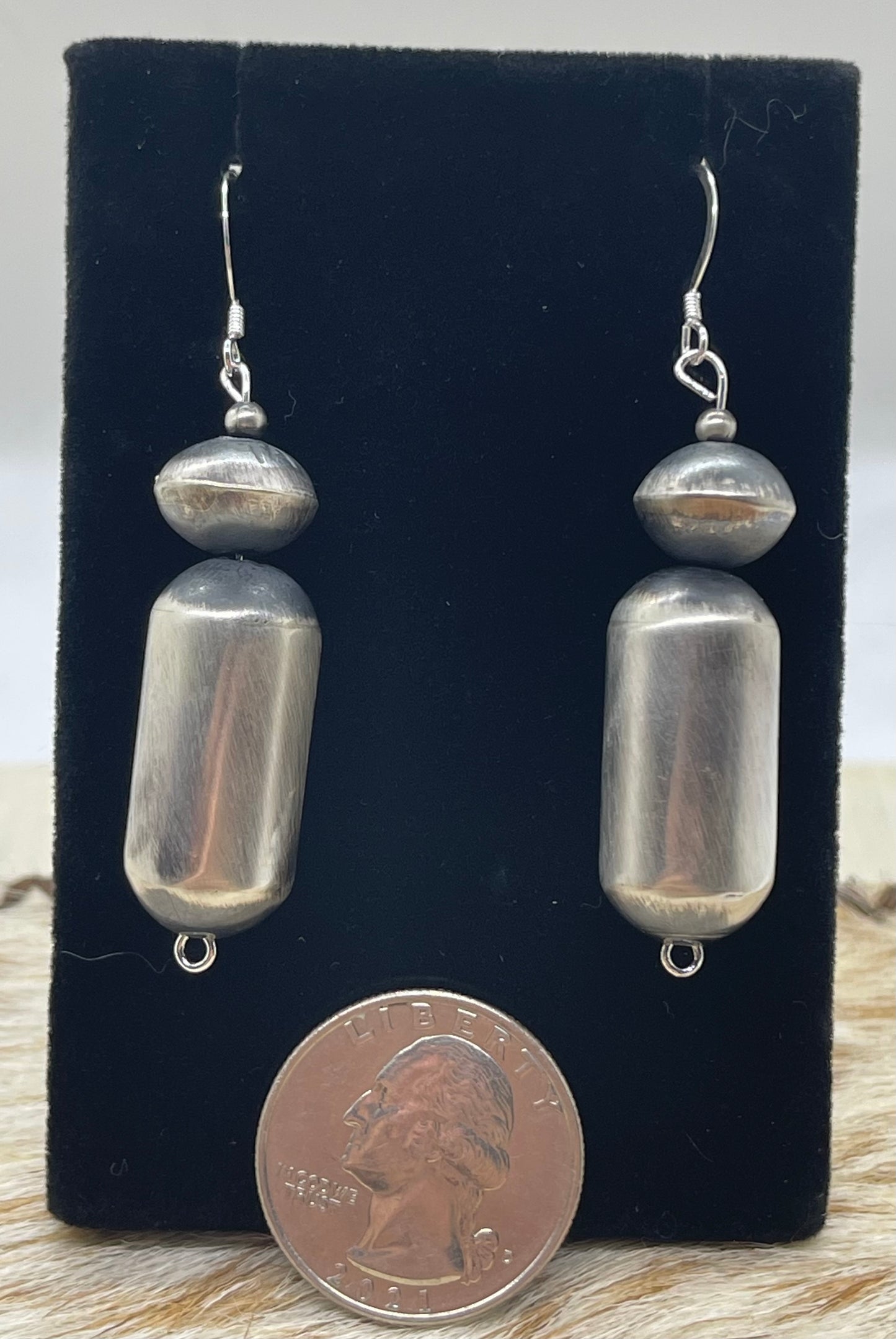 Handmade Navajo Pearl Dangle Earrings by Tysha Aparicio