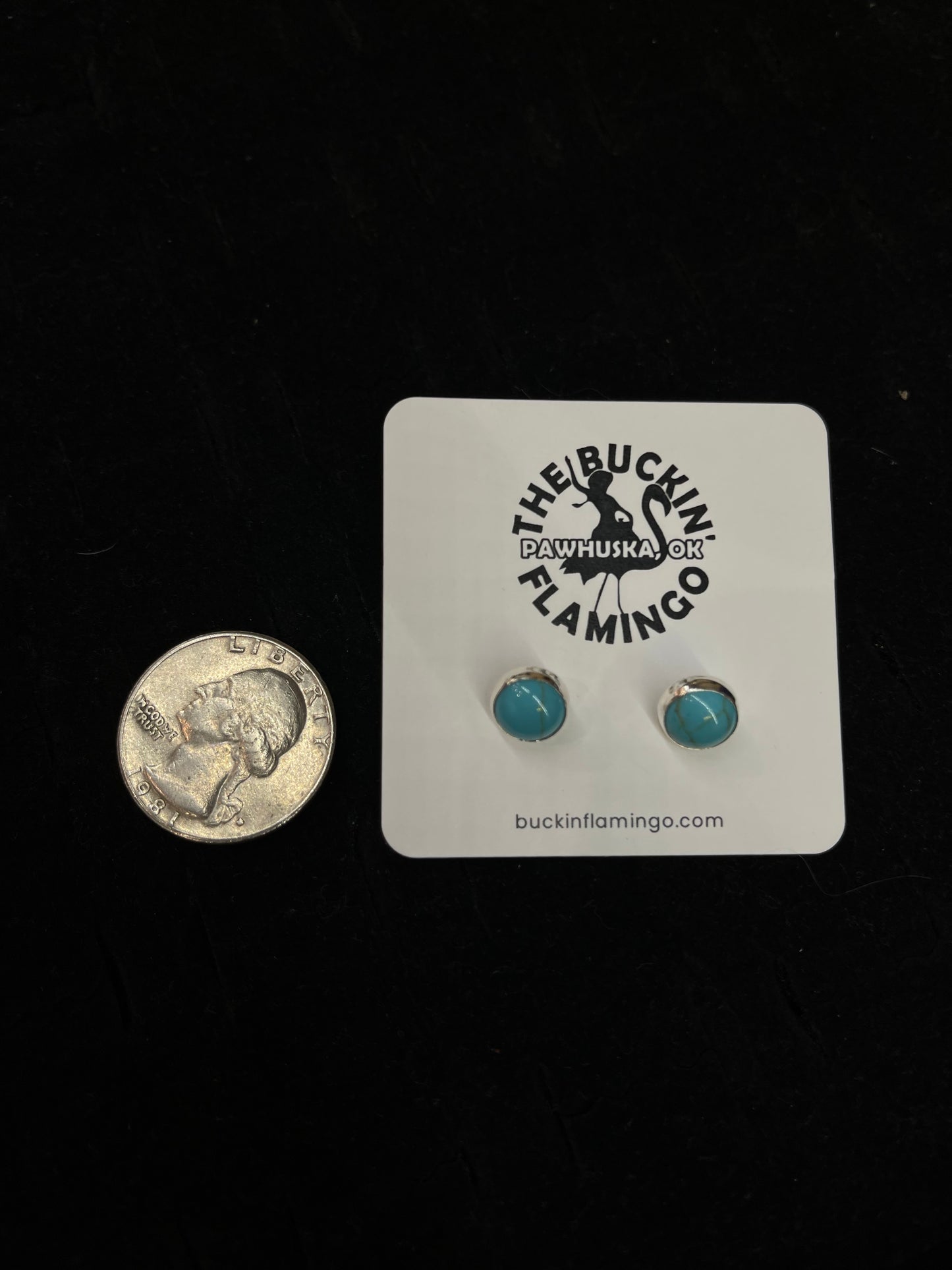 Turquoise Circle Post Earrings