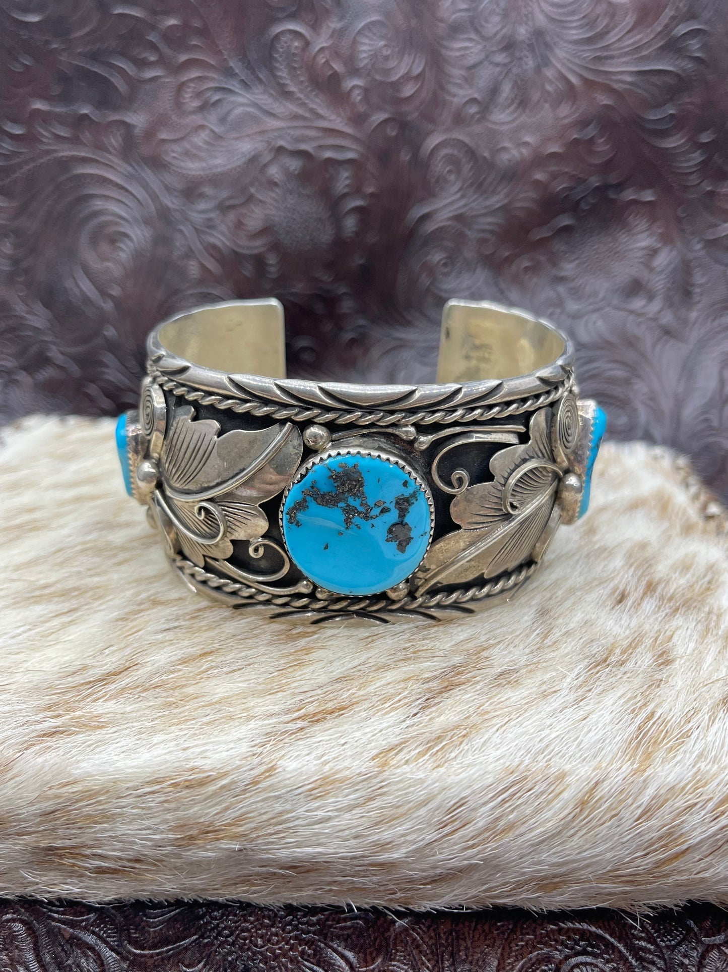 7" 3 Stone Turquoise Cuff