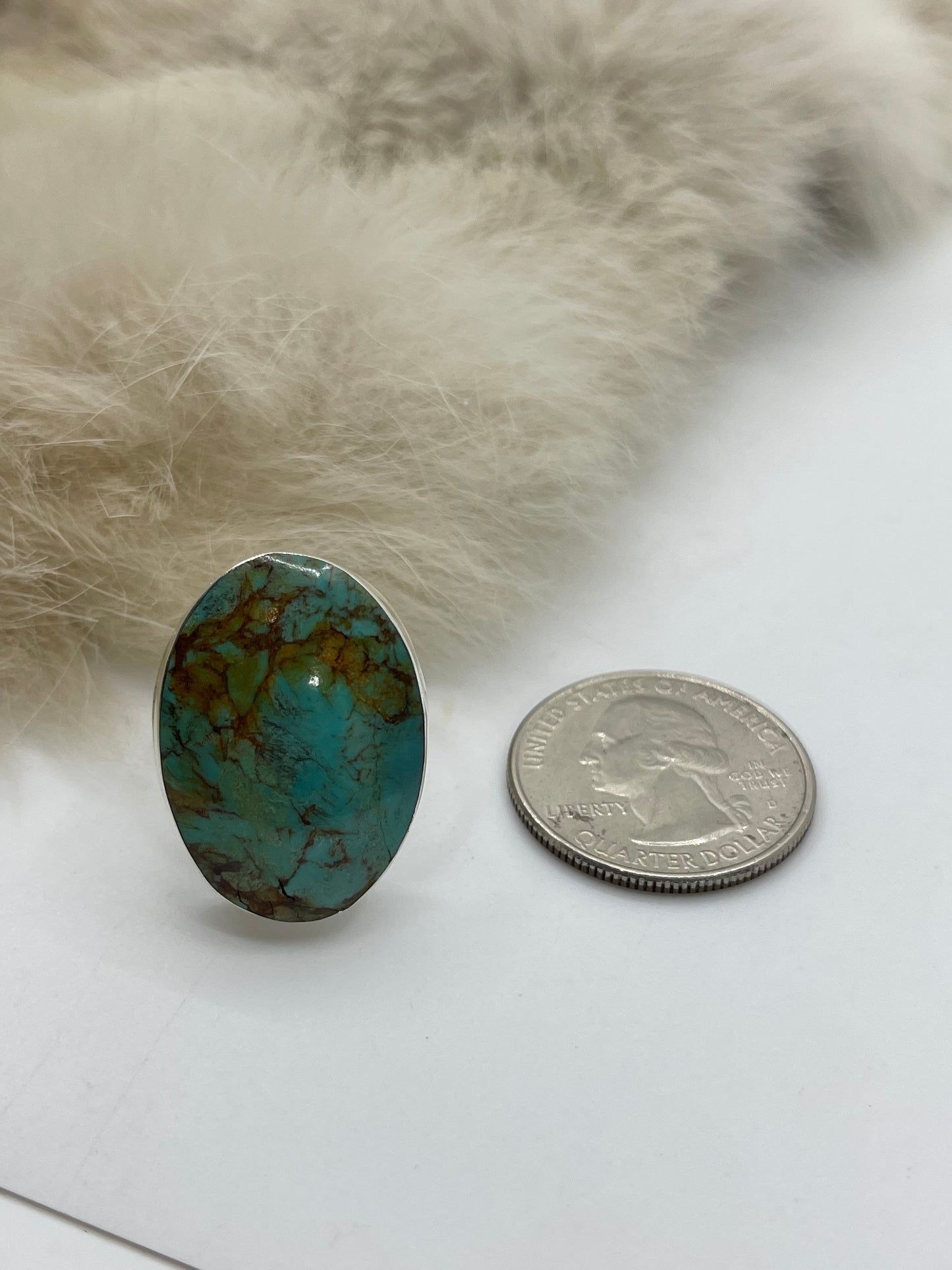 7.0 Kingman Turquoise Oval Ring