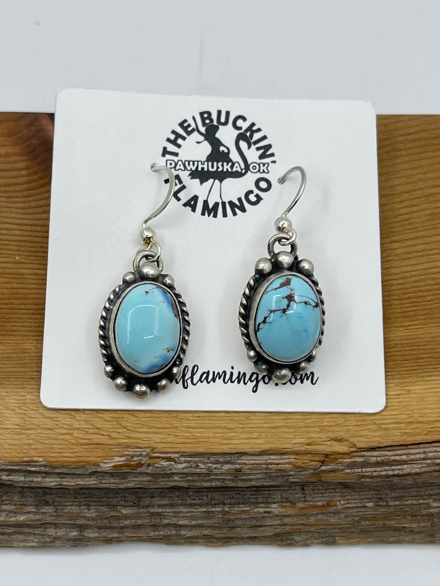Golden Hills Turquoise Dangle Earrings by Donovan Skeets, Navajo