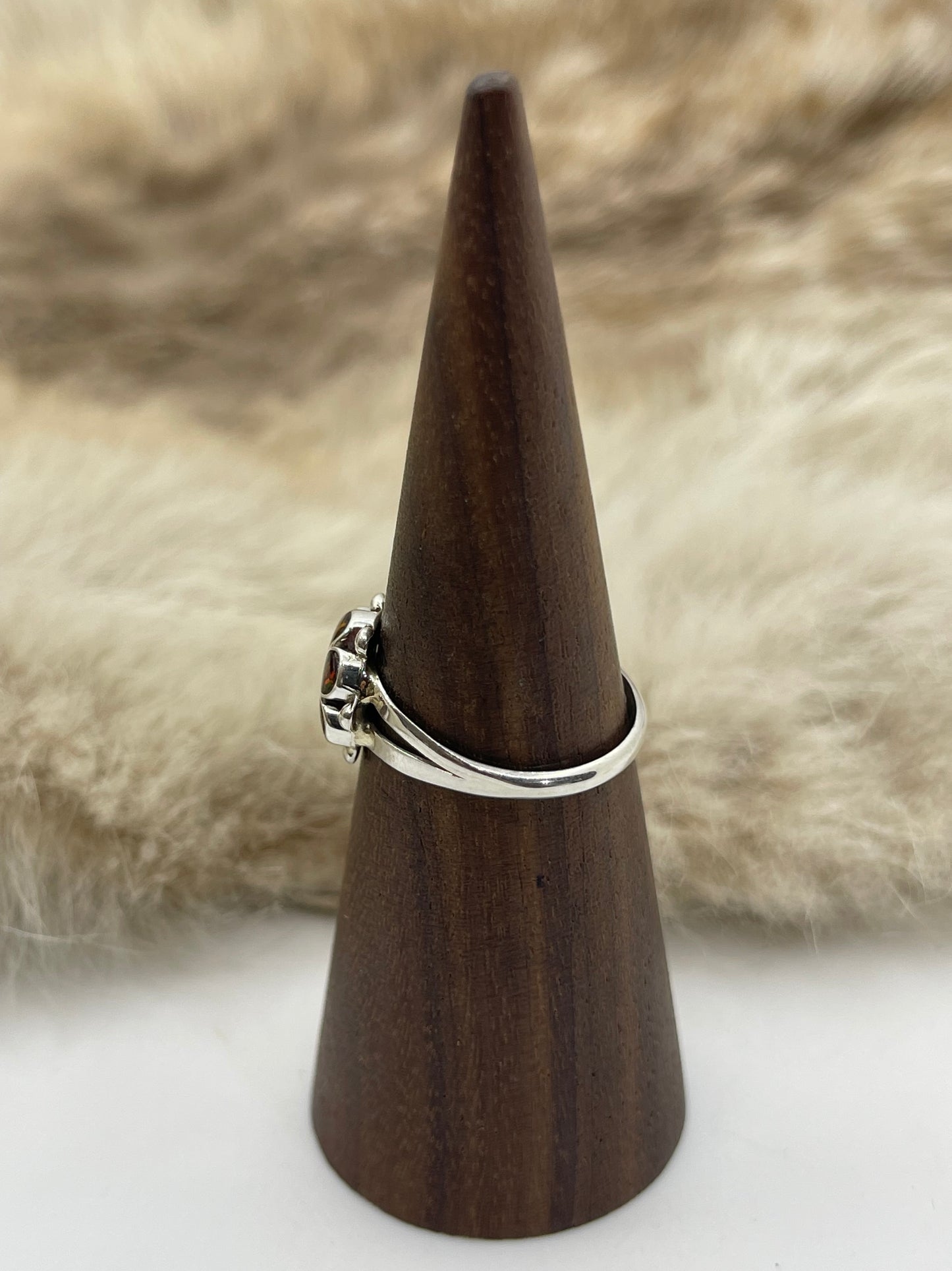 8.0 Maroon Opal Ring by Bernadette Hattie, Zuni
