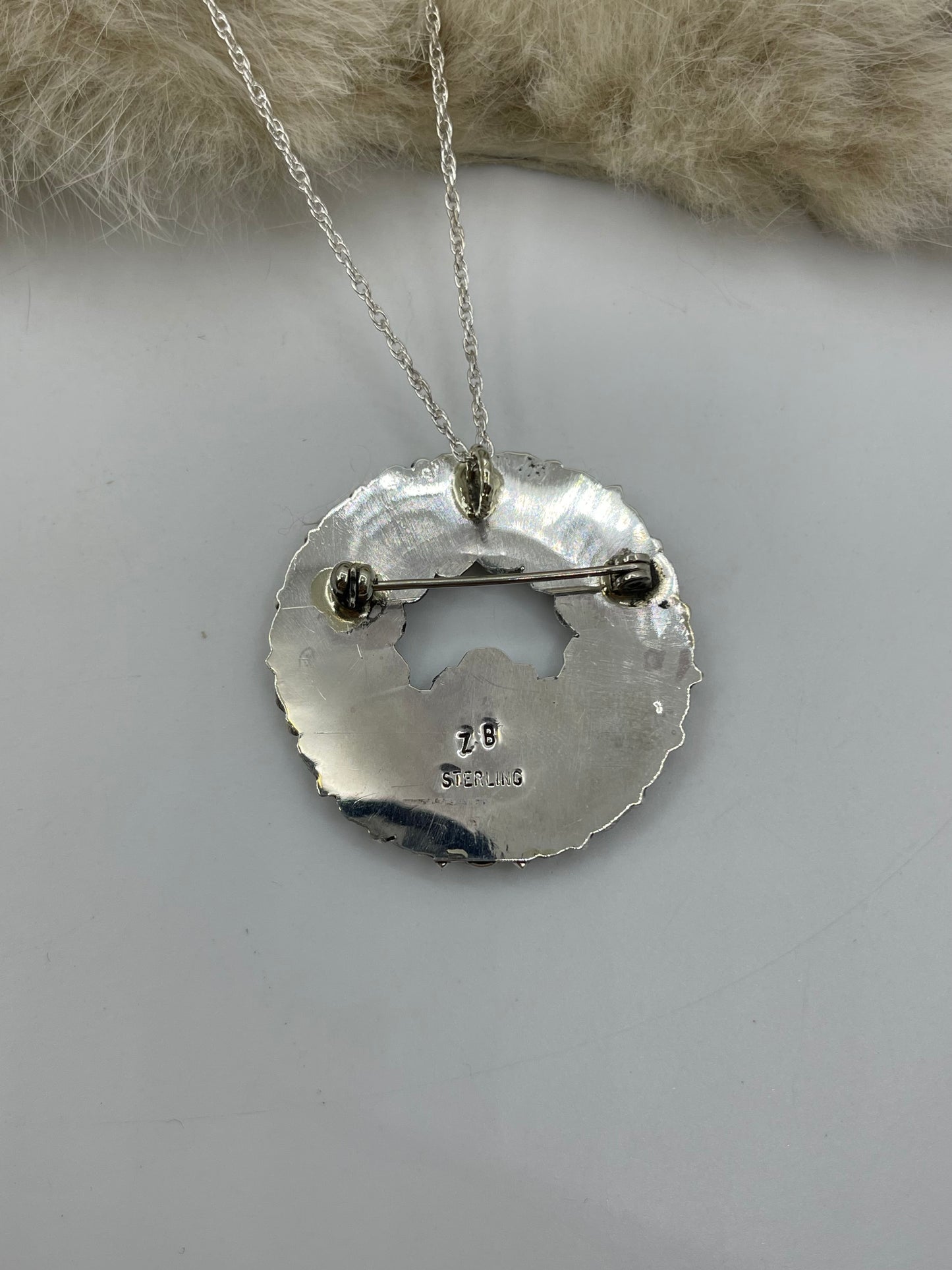 18" Circle Cluster Pin/Pendant Combo by Zeita Begay, Navajo
