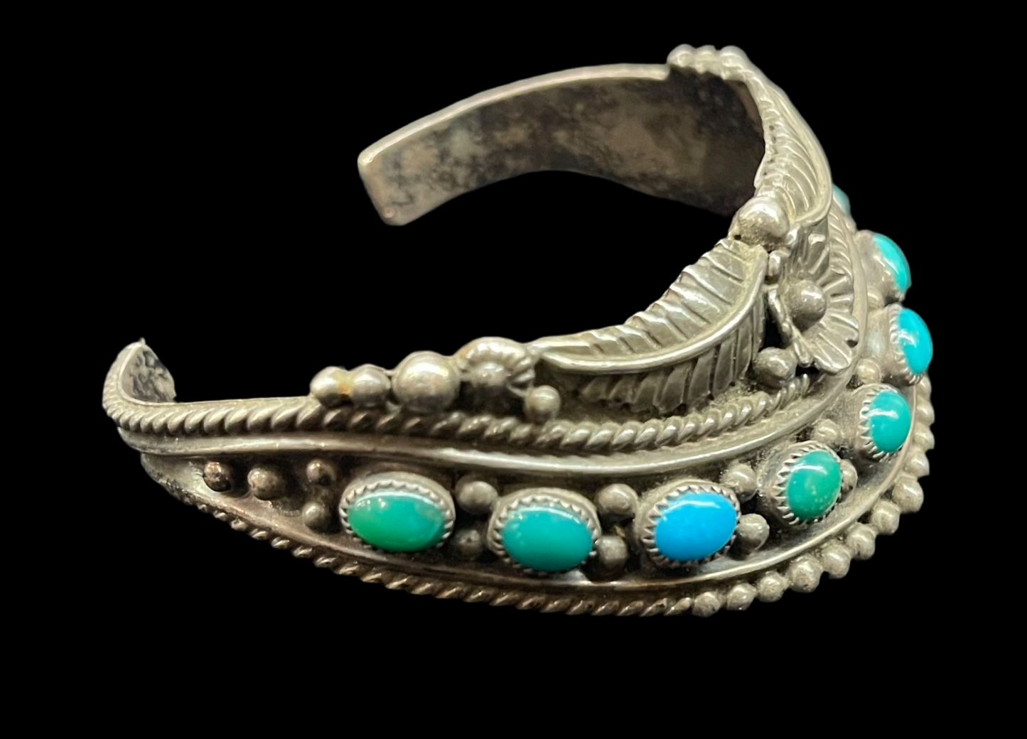 Turquoise Cuff by T. Silversmith, Navajo