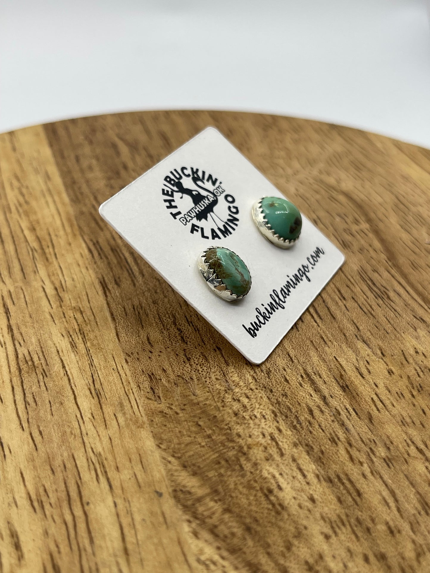 Natural Turquoise Post Earrings by Dorothy Yazzie, Navajo