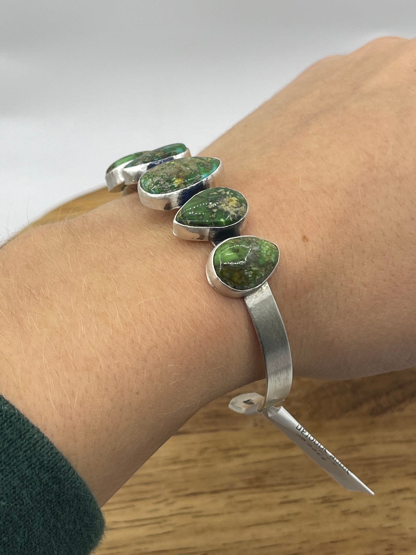 5 1/2"-7" 5 Stone Sonoran Gold Turquoise Cuff by Verley Betone, Navajo (Matrix Varies)