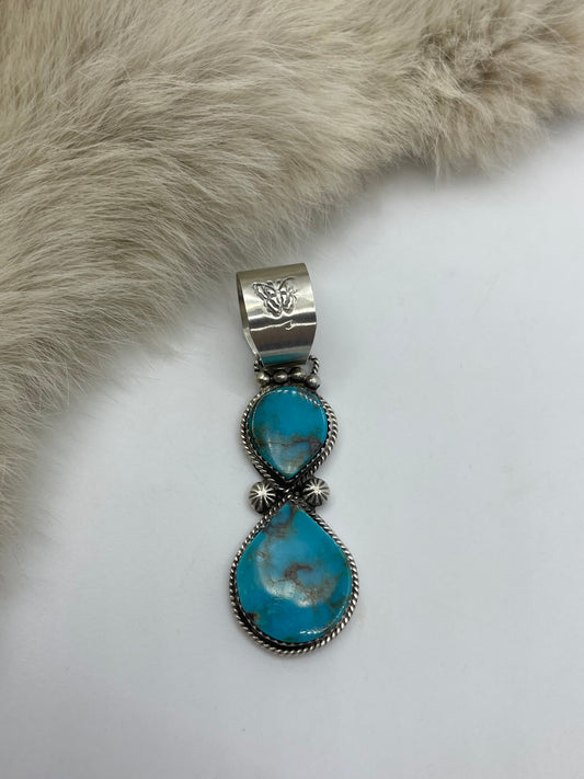 14mm Bale 2 Stone Pendant By Selena Warner, Navajo