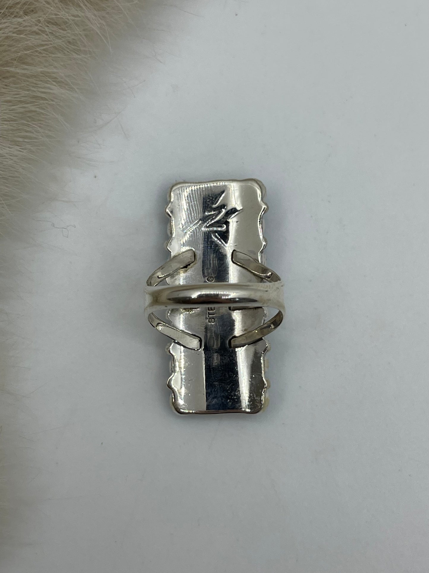 7.0 21 Stone Turquoise Ring by Kenny Lanjose, Navajo