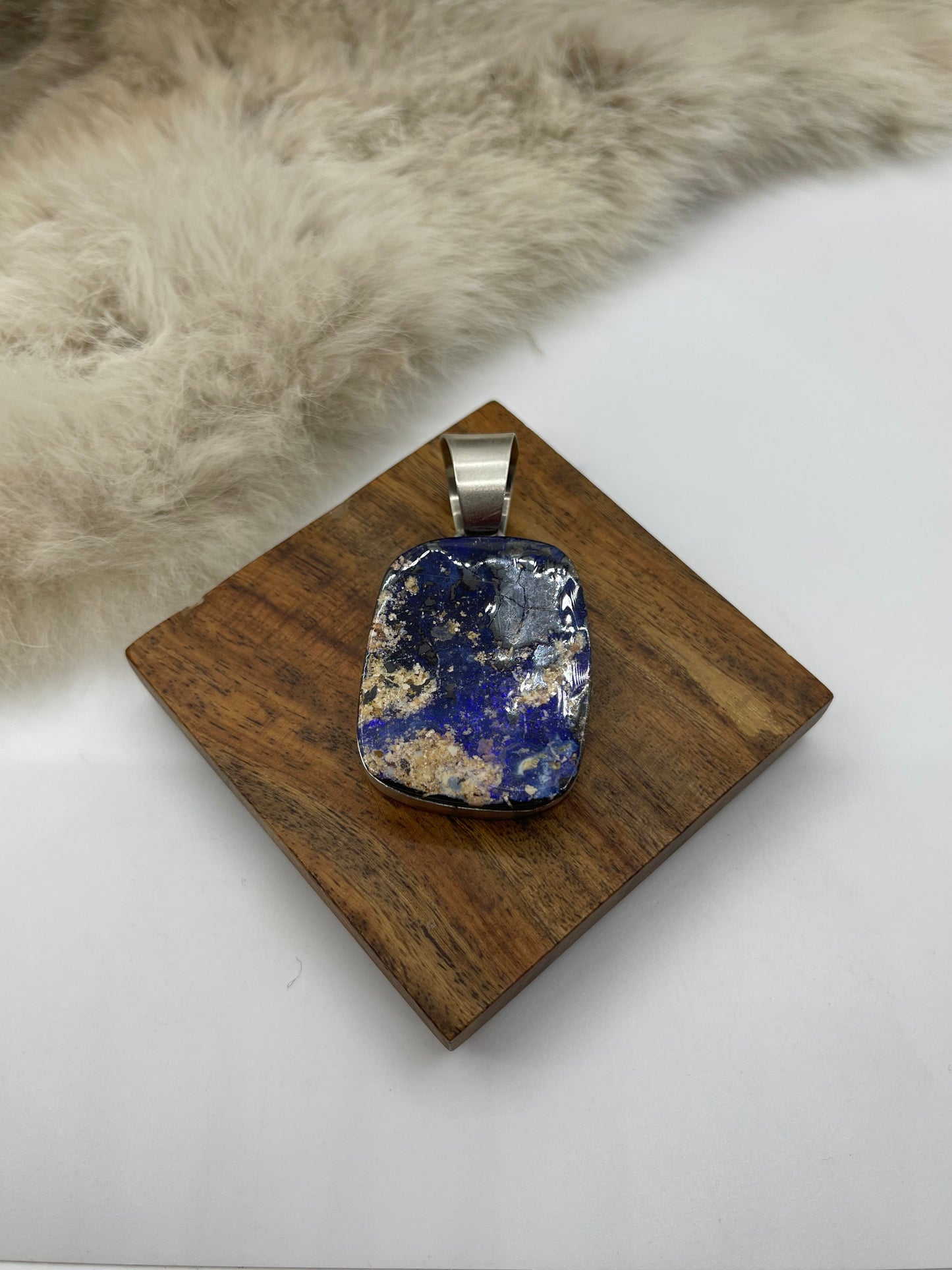 Natural Boulder Opal with 15mm bail by Harold Joe, Navajo