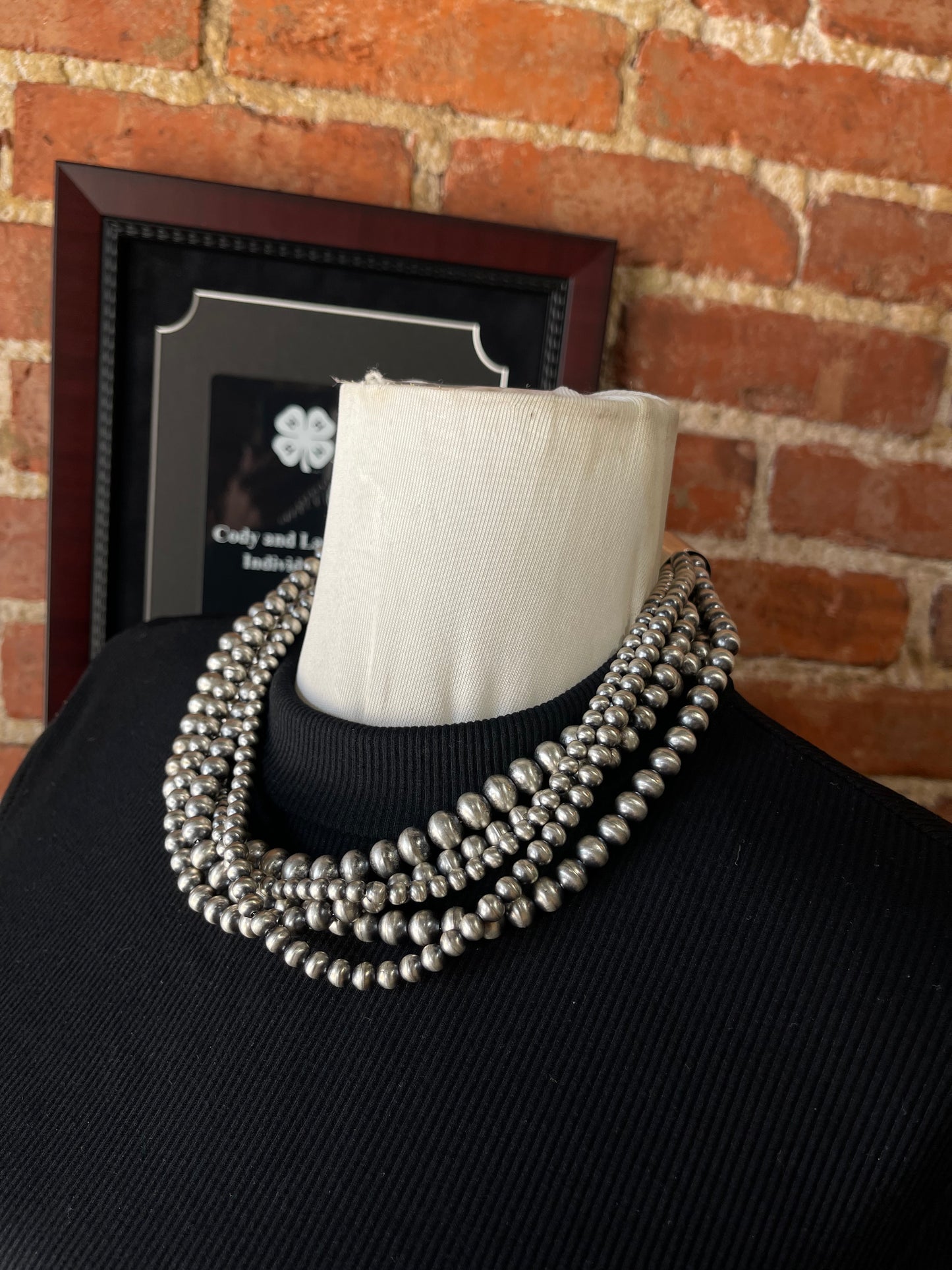 18" 5 Strand 5mm-9mm Handmade Navajo Pearls Necklace by Jan Mariano, Navajo