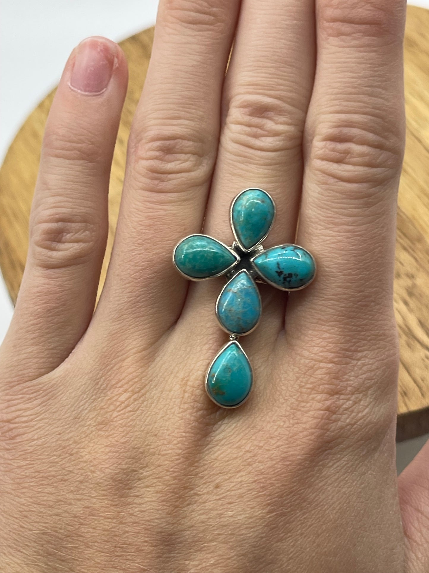 6.0 Turquoise Cross Ring