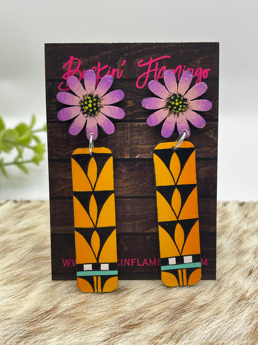 Hand Painted Wood Earrings by Micah Garcia, Santo Domingo