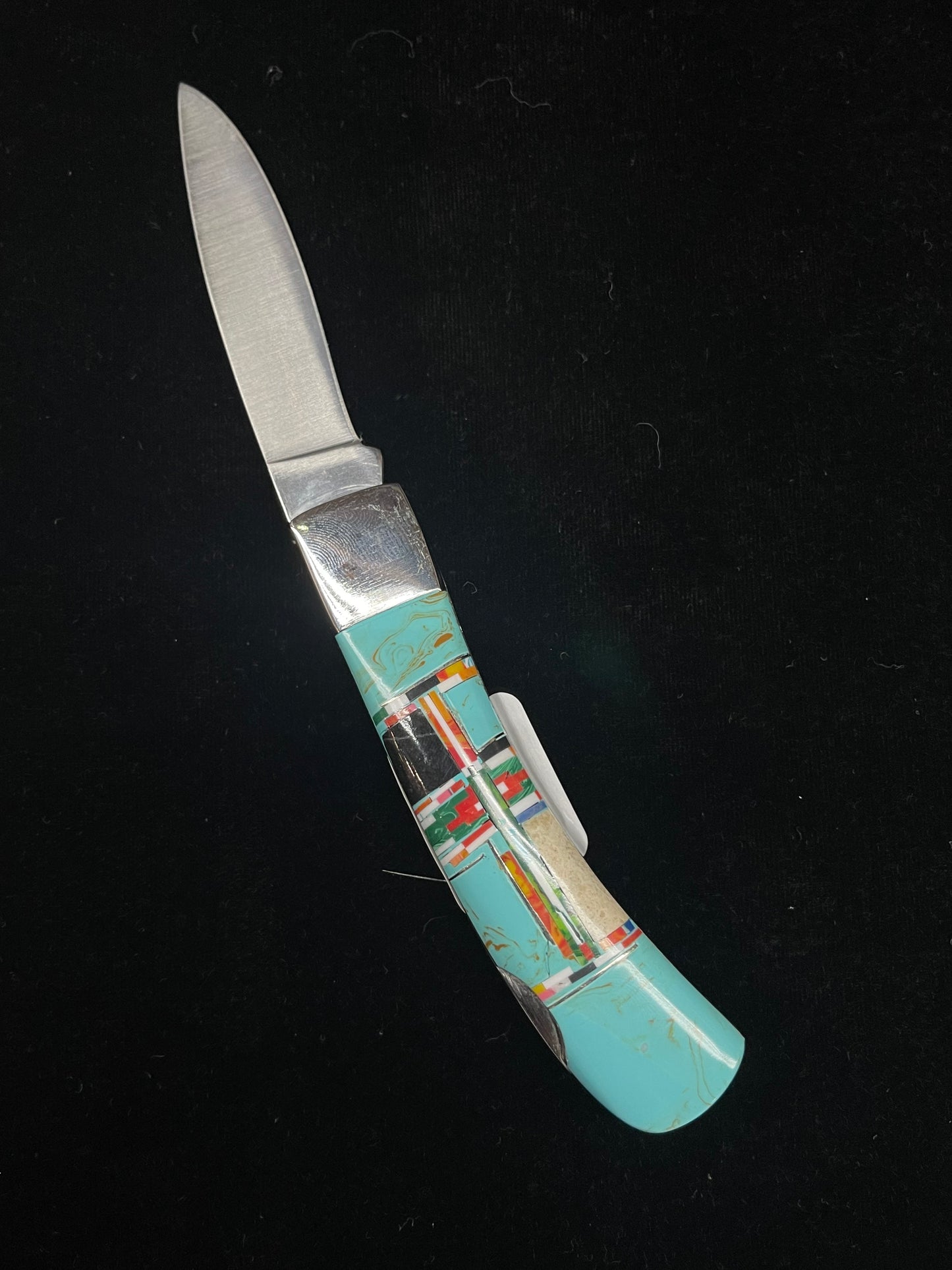 Inlaid Lock Back Single Blade Knife