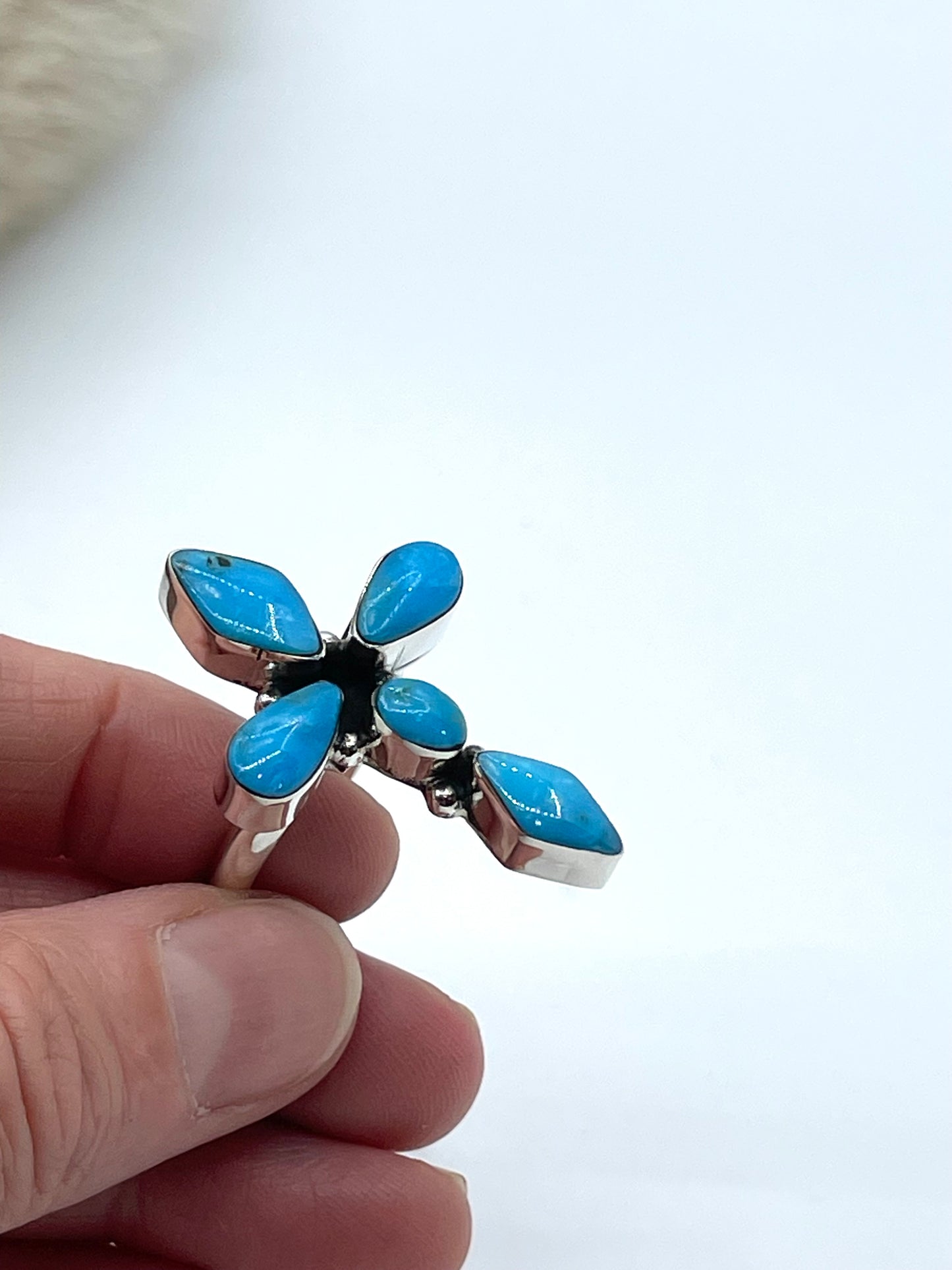 9.0 Cross Turquoise Ring by Harold