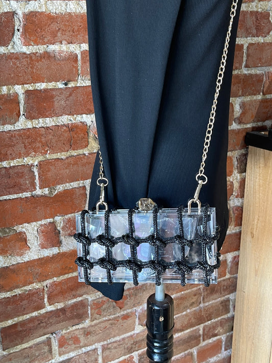 Clear Diamond Rope Purse