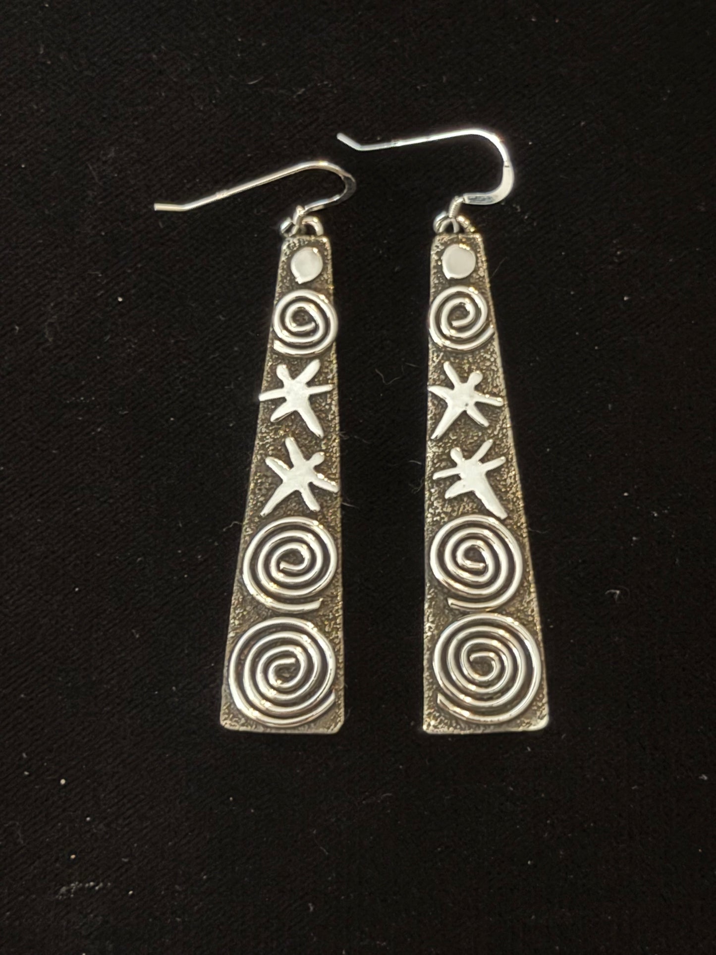 Tee Pee Petroglyph Earrings by Alex Sanchez, Navajo
