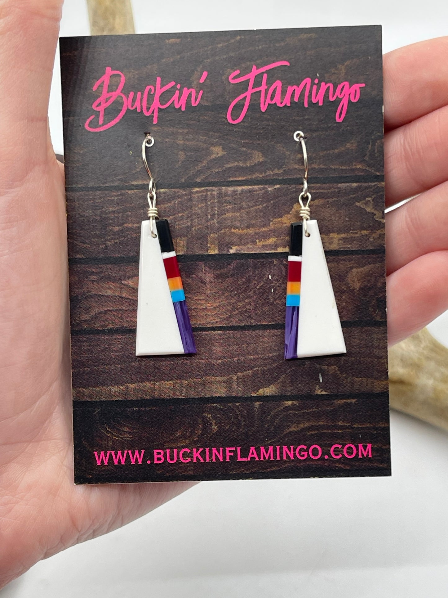 2" White Multi Stone Dangle Earrings