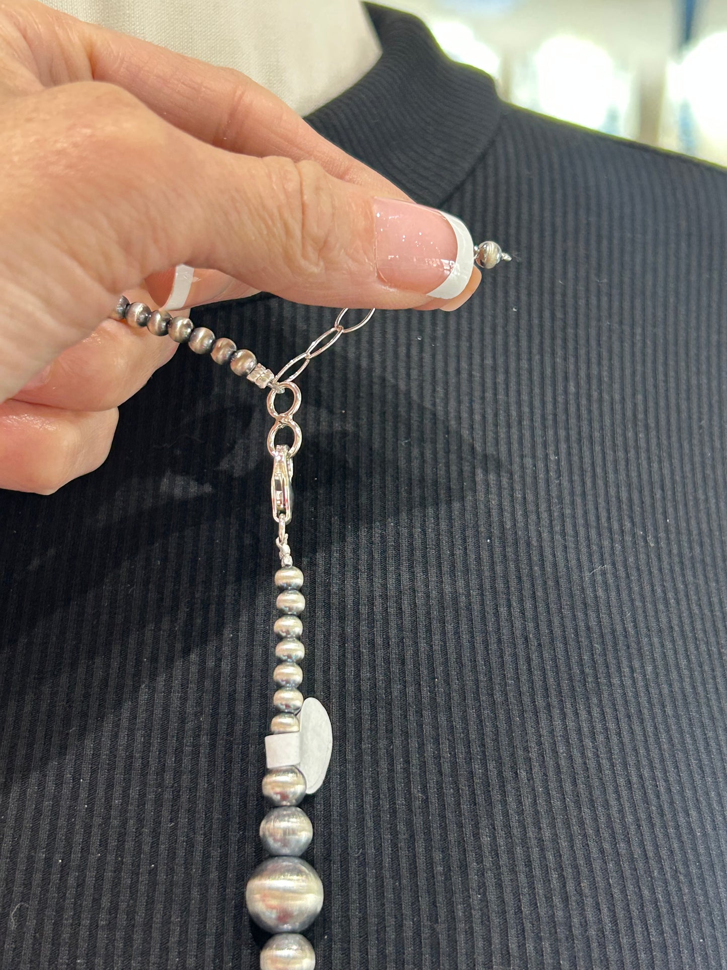 19"+1.5" Orange Spiny Oyster Navajo Pearl Necklace