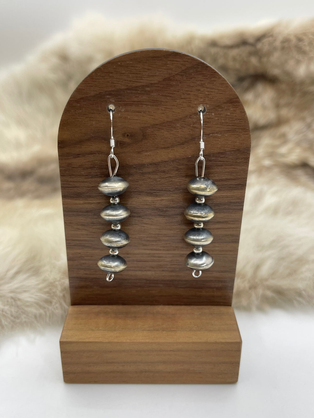 Handmade Navajo Pearl Earrings by Tylena Nez, Navajo