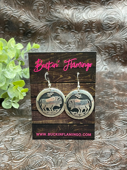 Silver Buffalo Earrings