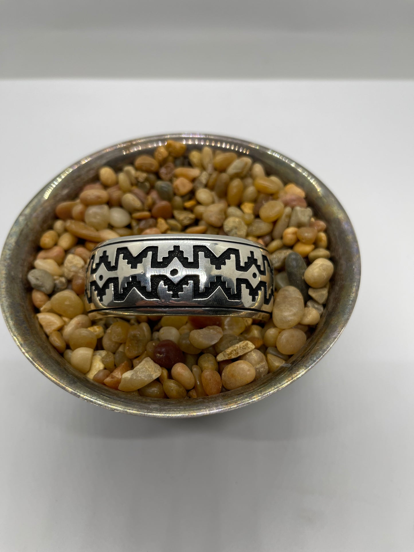 6"-7 1/4" Stamped Sterling Silver Cuff by Tommy and Rose Singer, Navajo