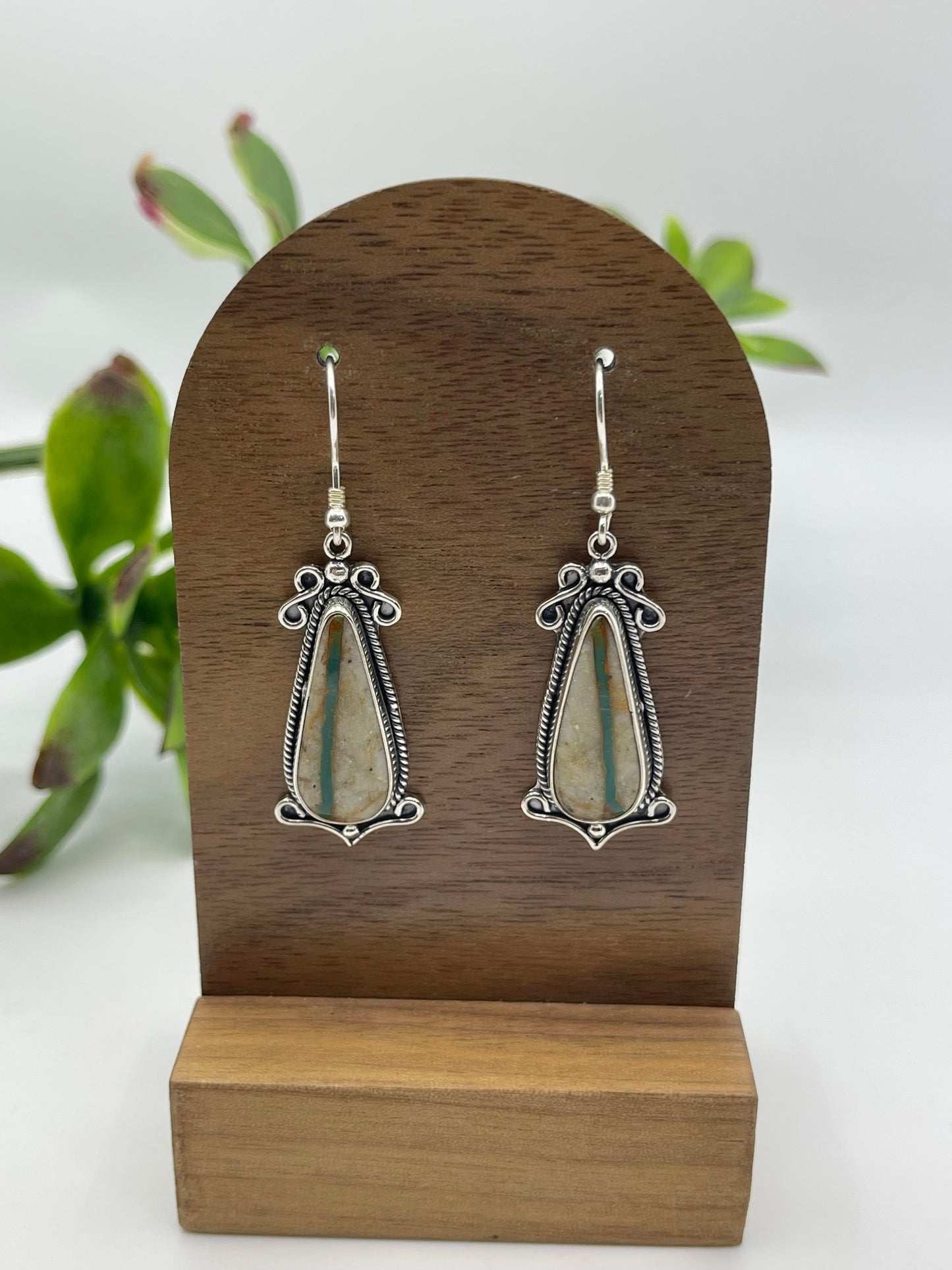 Royston Ribbon Turquoise Teardrop Dangle Earrings