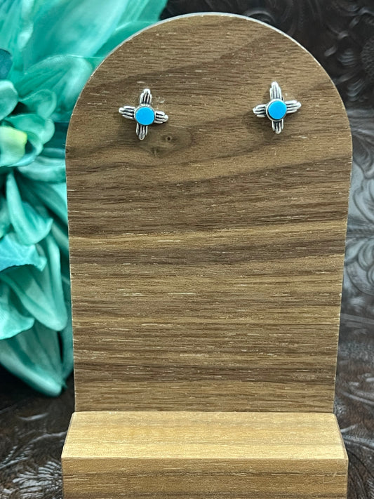 Zia Post Earrings with Turquoise