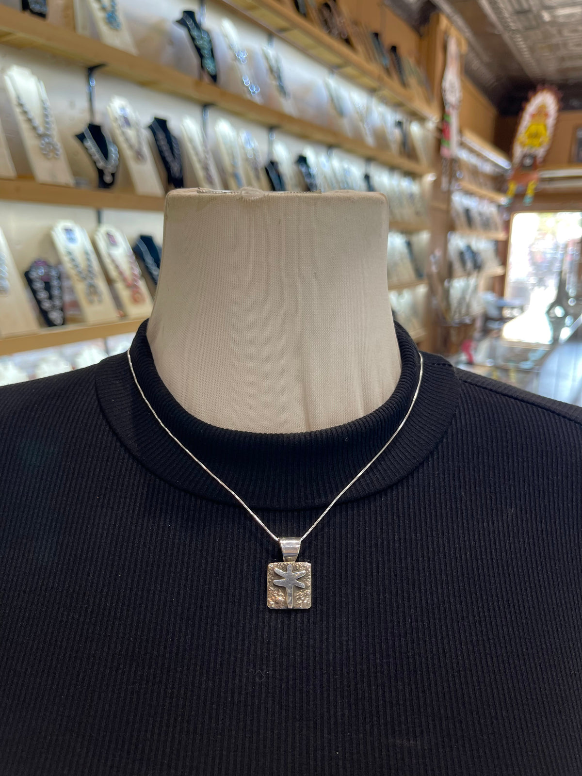 18" Necklace 5.9mm Bail Dragonfly Mini Petroglyph Pendant by Alex Sanchez, Navajo