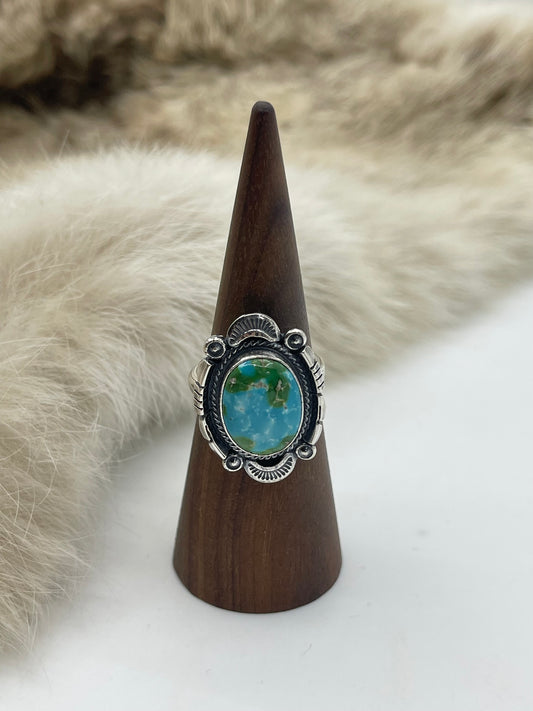 9.0 Sonoran Gold Turquoise Ring by Daniel Benally, Navajo