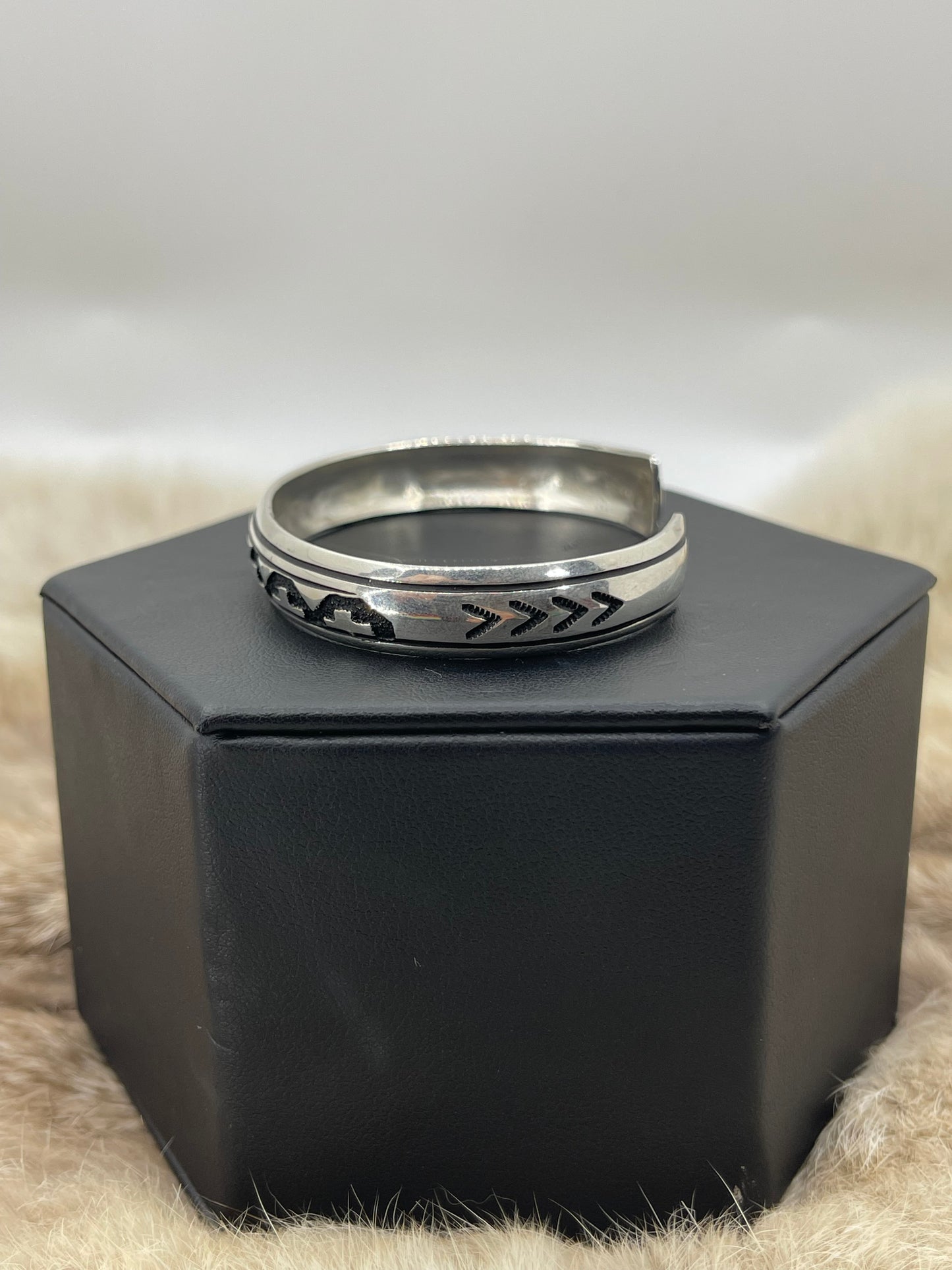 6"-7" Silver Overlay Design Stacker Band by Tommy & Rose Singer