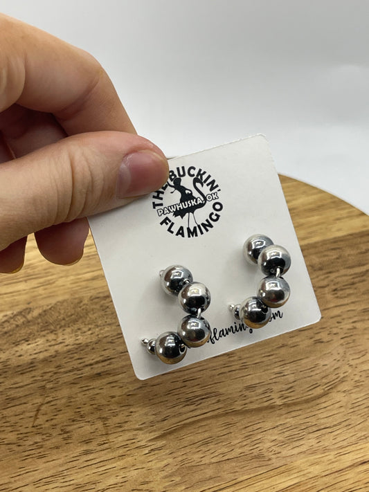 8mm Navajo Post Hoop Earrings