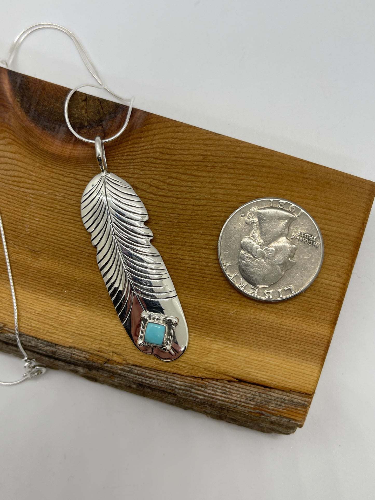 16" Feather Necklace by Raymond Yazzie, Navajo