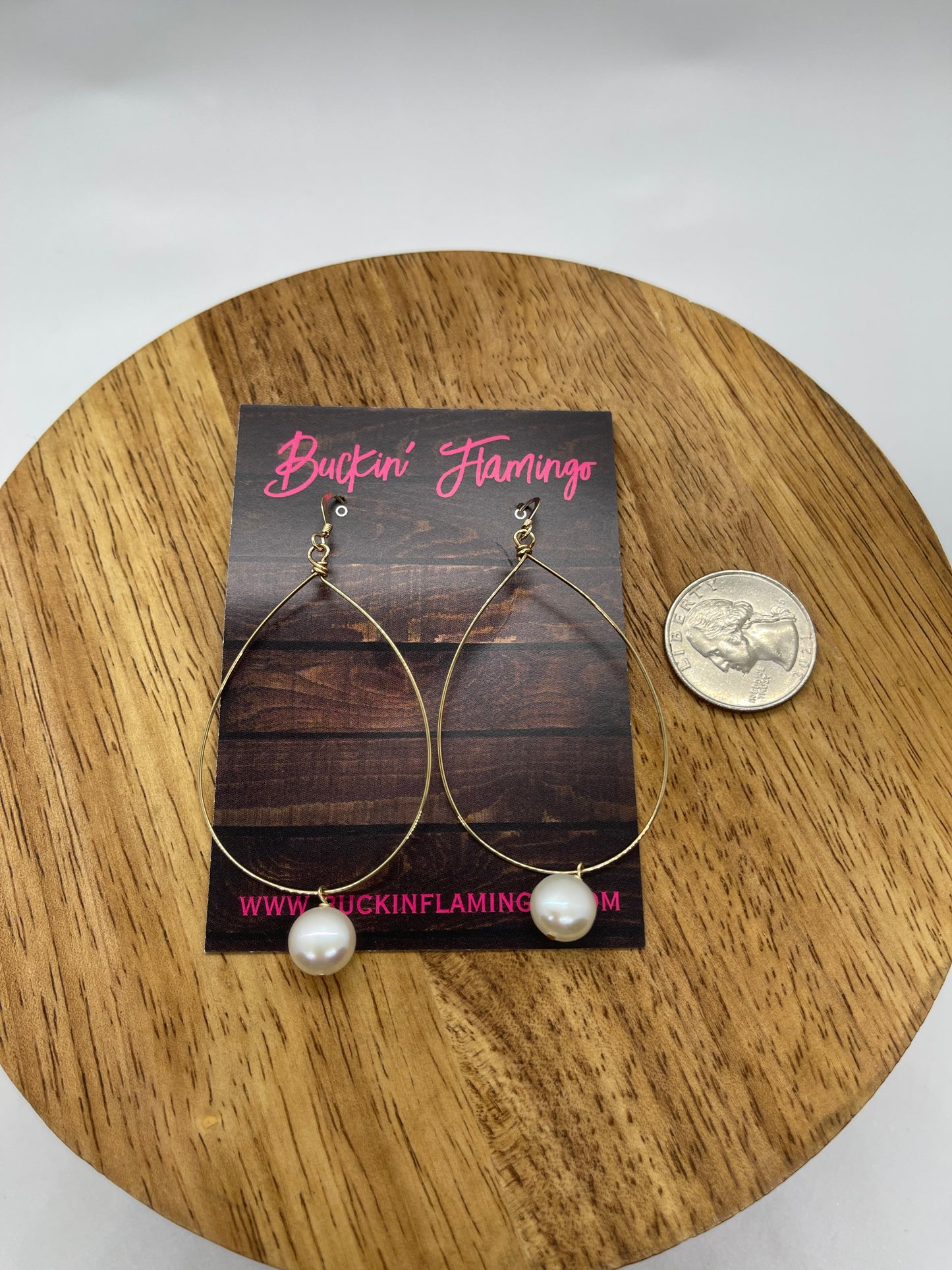 14k gold Filled Teardrop Dangle Earrings with Freshwater Pearls