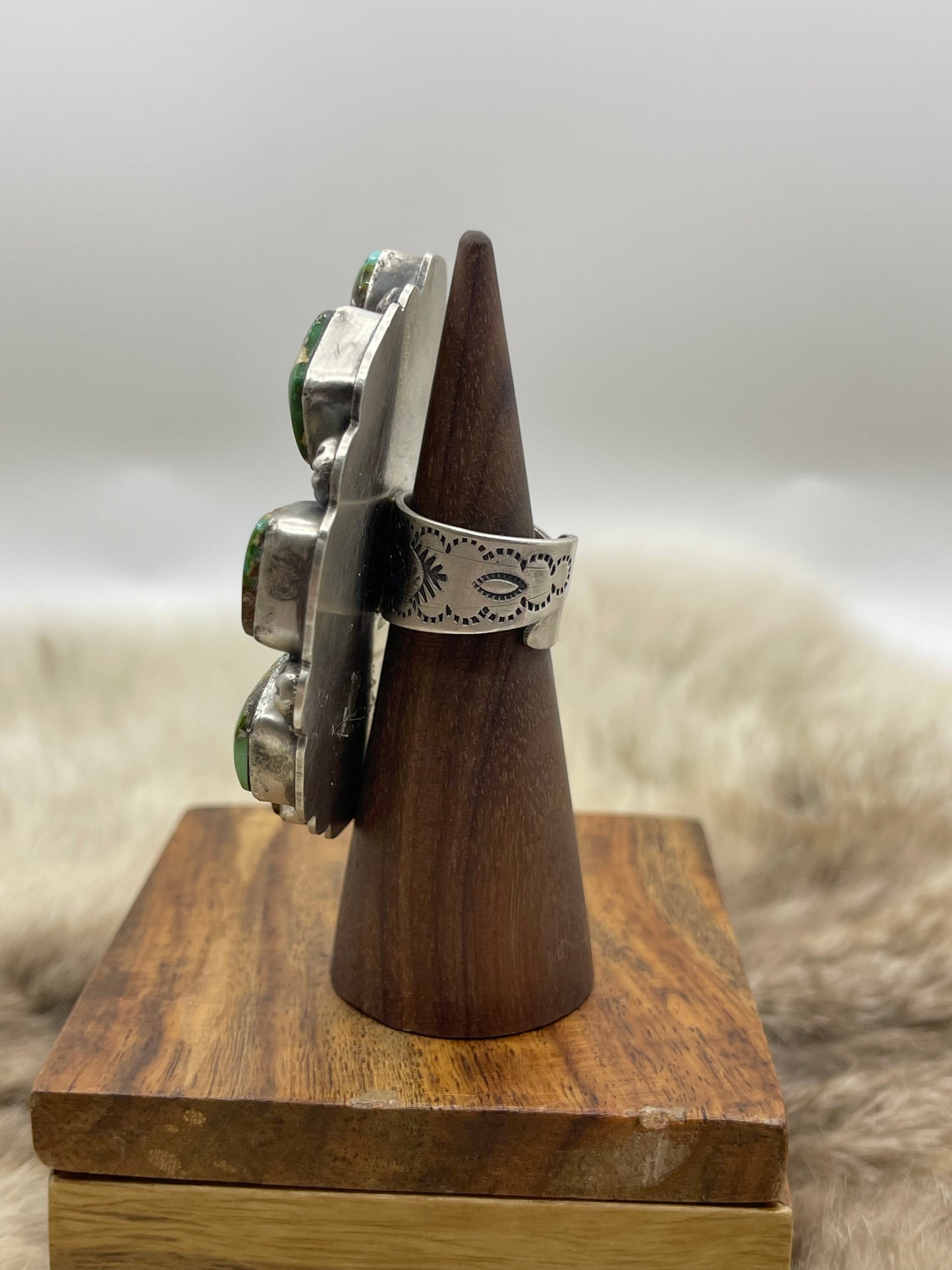1935 Silver Walking Liberty Half Dollar & Sonoran Gold Turquoise Ring