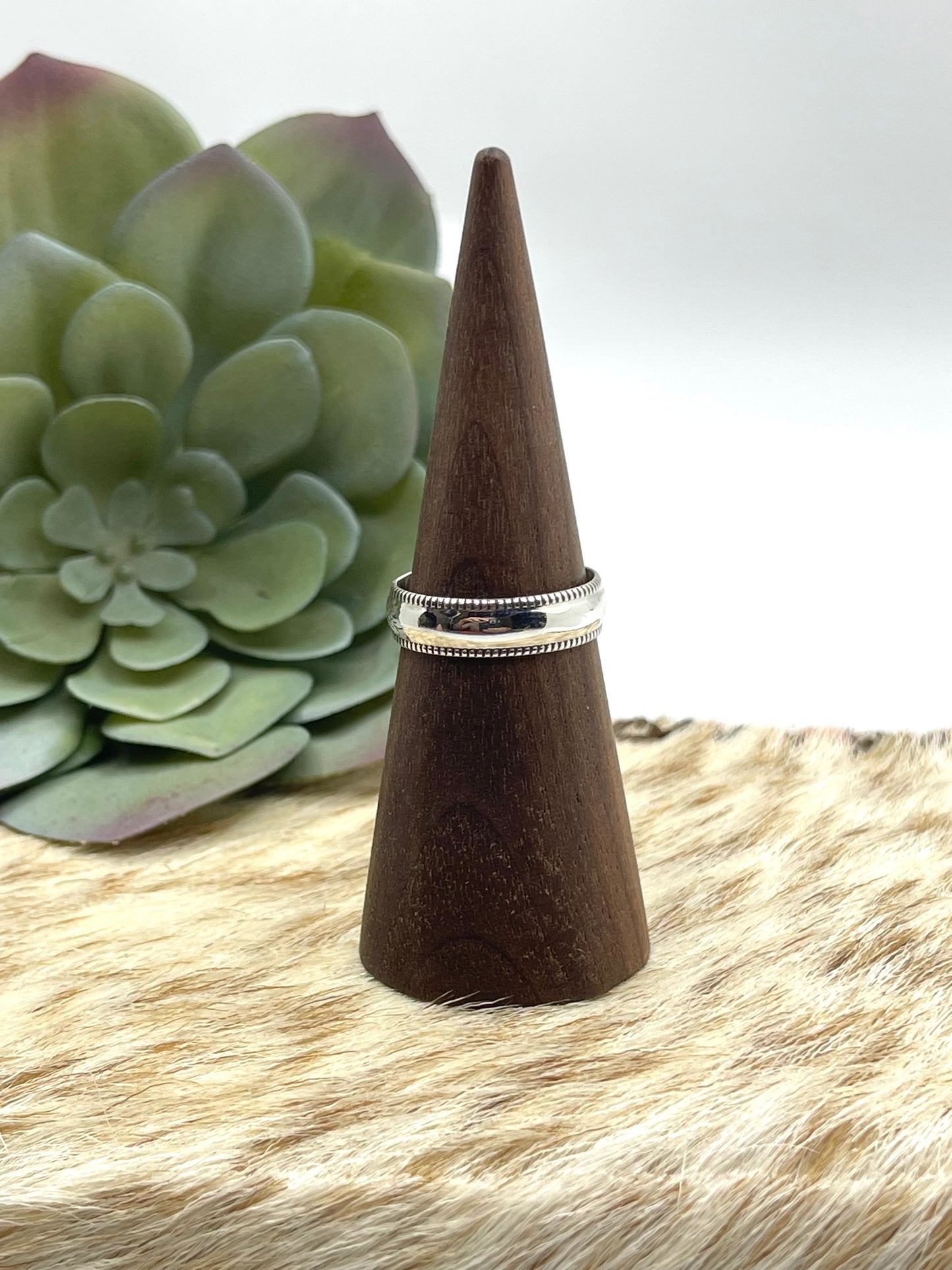 6.5 Silver Band Ring by Gary Sanduval, Navajo