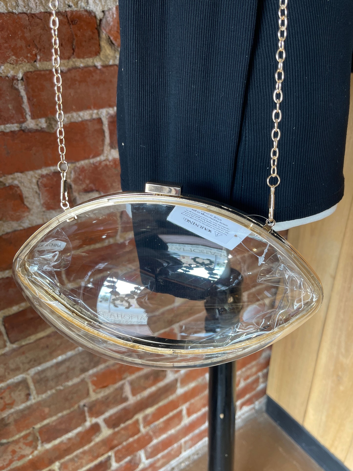 Clear Football Clutch Purse