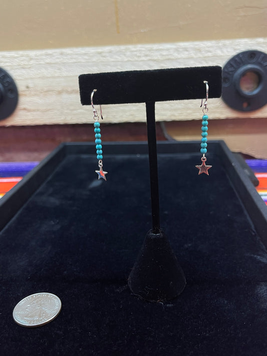 Turquoise Dangle Earrings with Star