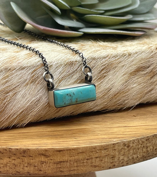 16" Turquoise Bar Necklace by Augustine Largo, Navajo