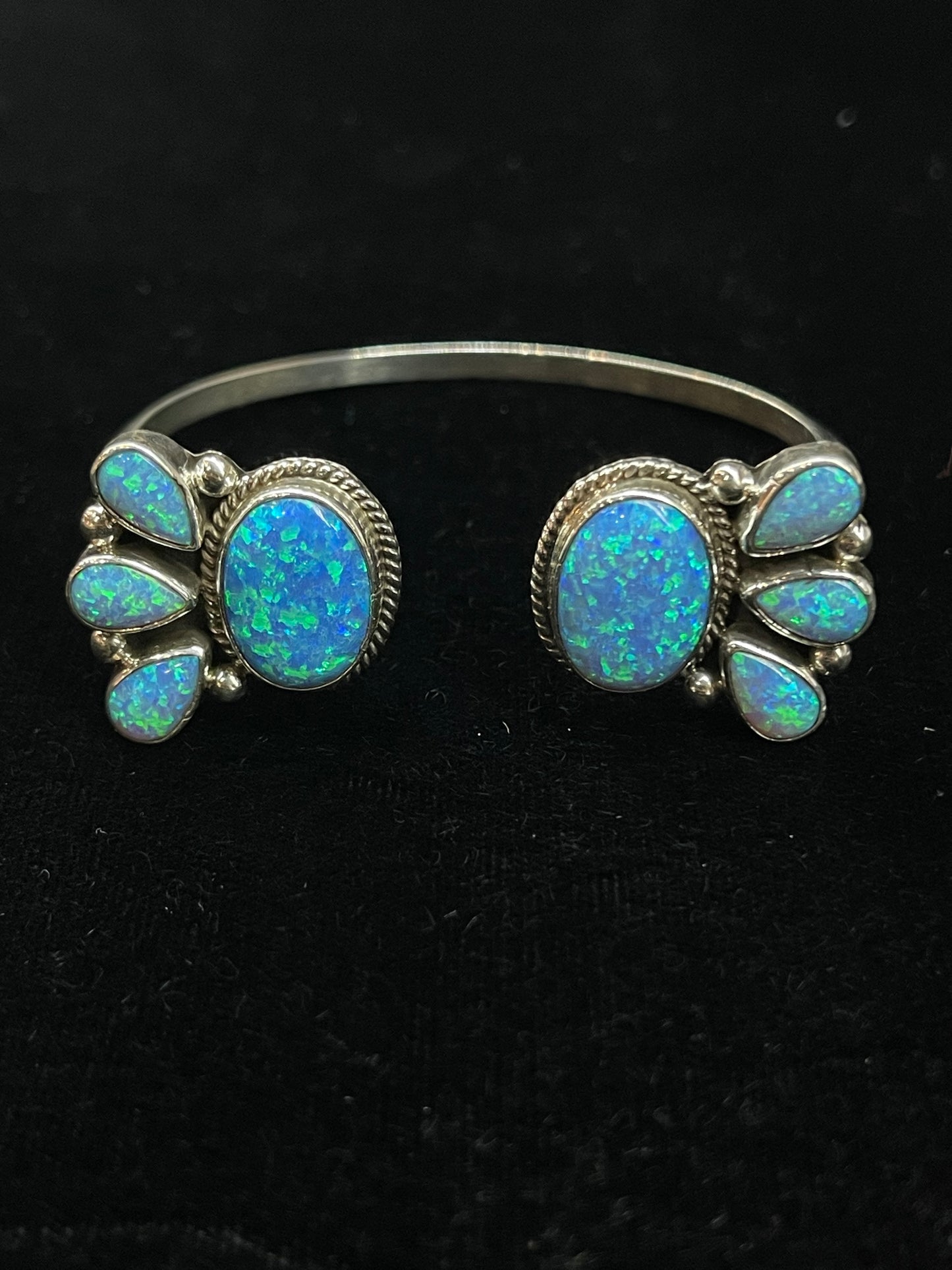5 3/4"-7" Blue Opal Cuff by Annie Sleuth, Navajo