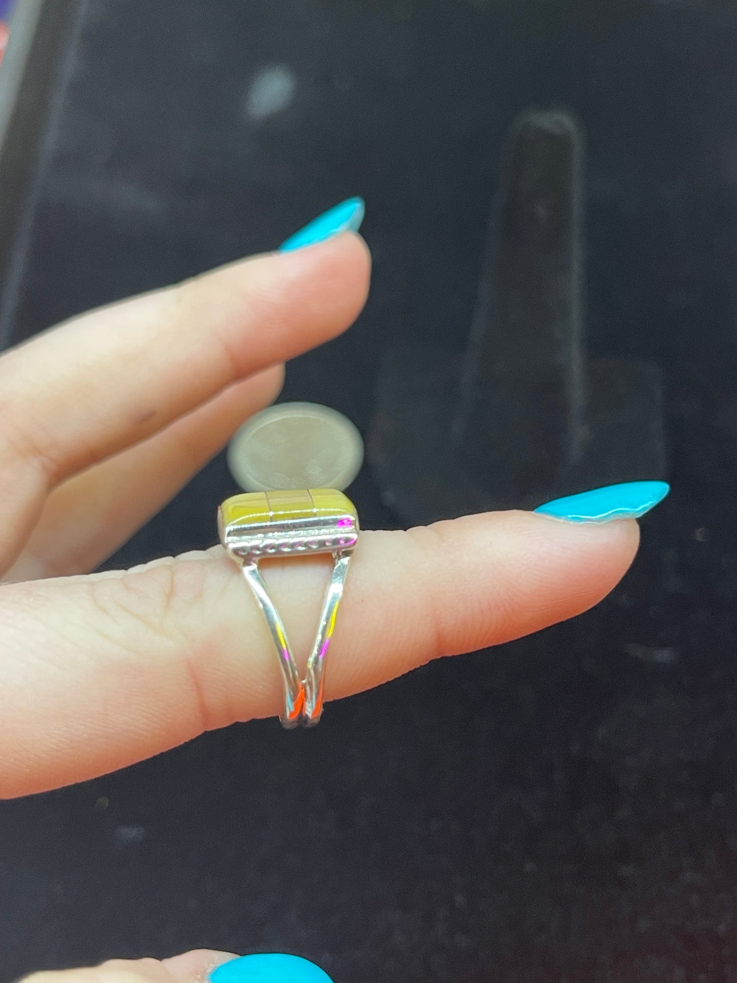 Yellow Opal Rectangle Ring