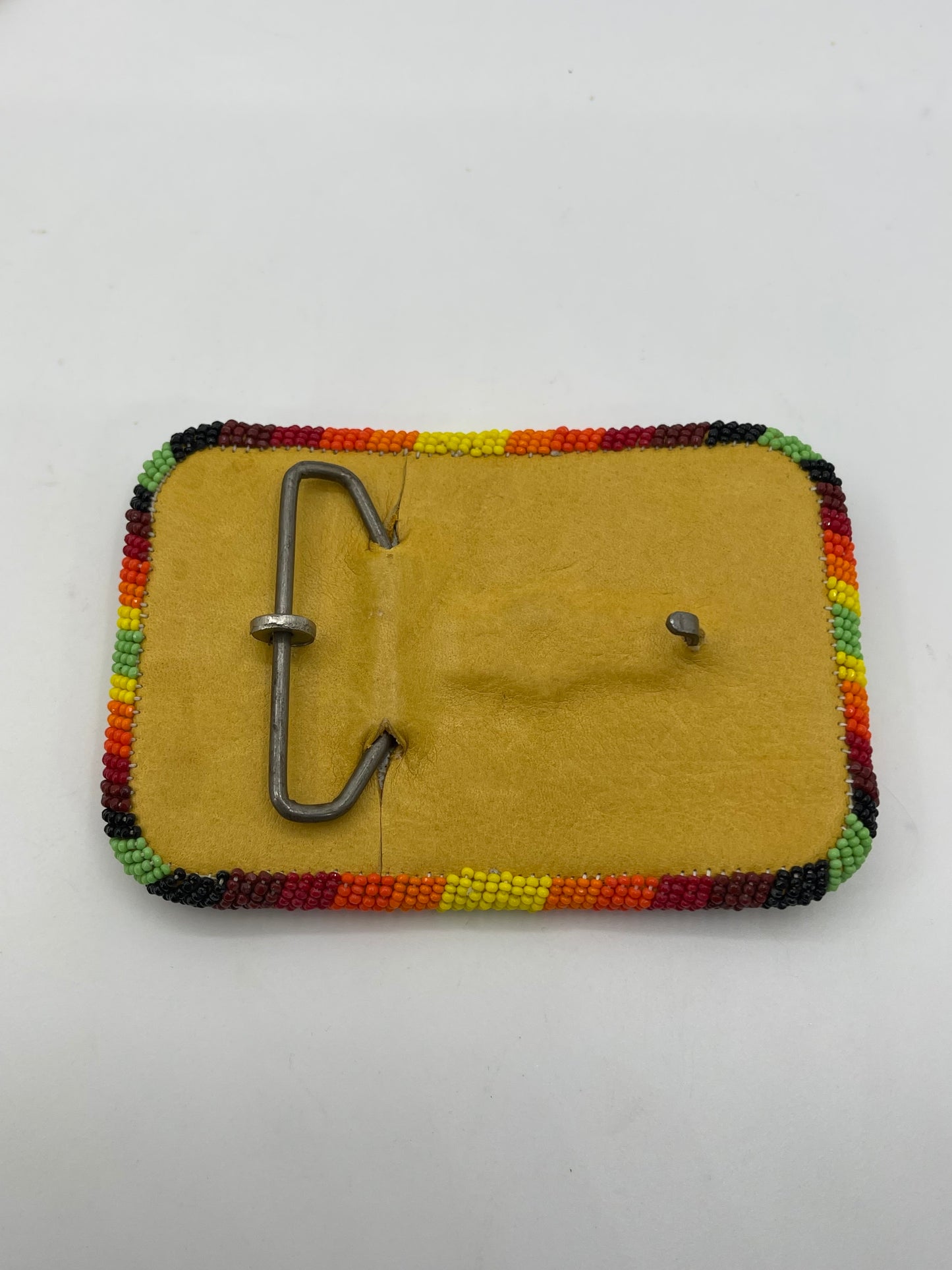 Navajo Design Beaded Belt Buckle 4.5" x 3"